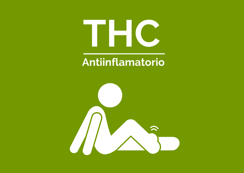 THC como antiinflamatorio — infografía educativa FUCANNAMEDCR